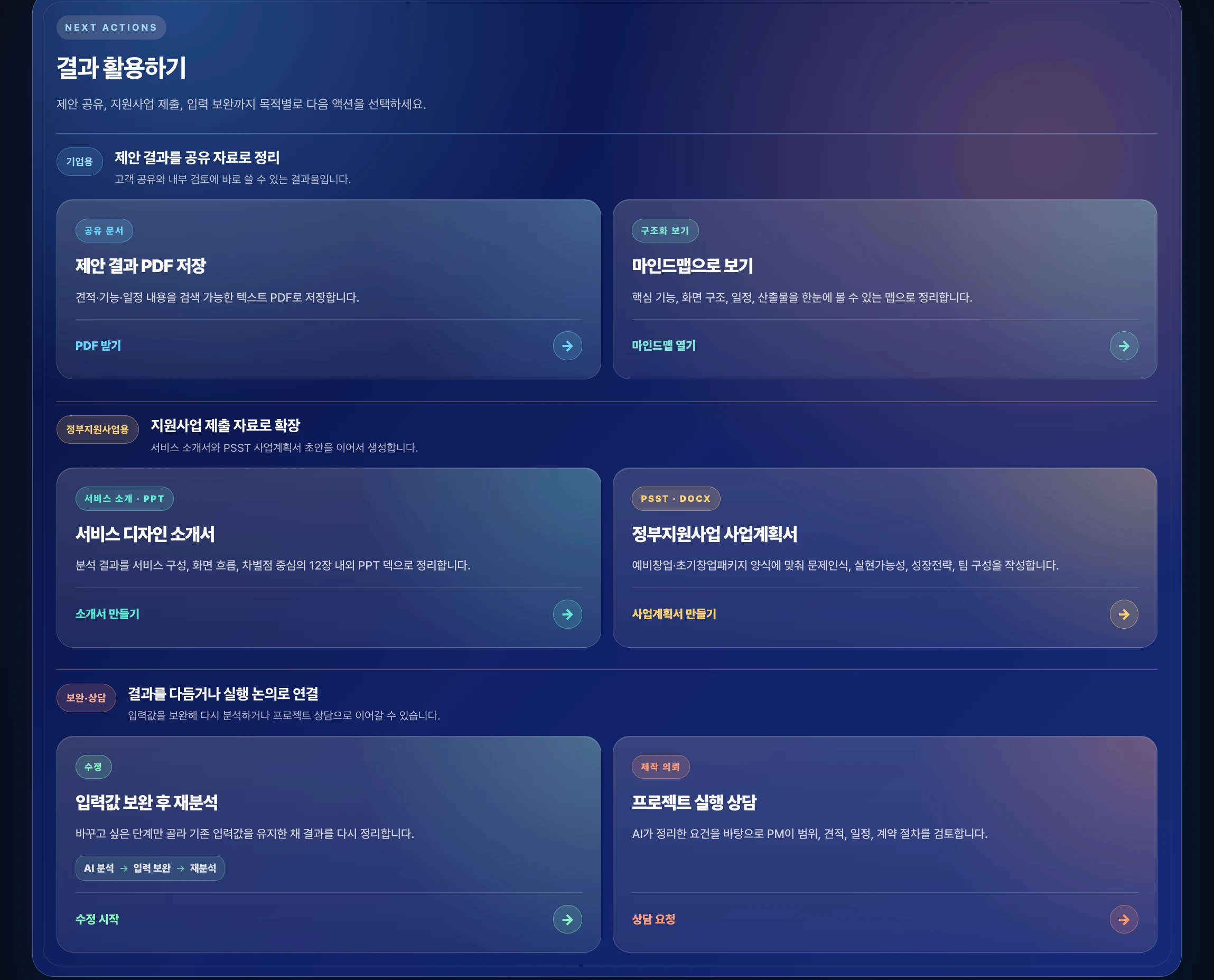 결과 활용하기 실제 화면